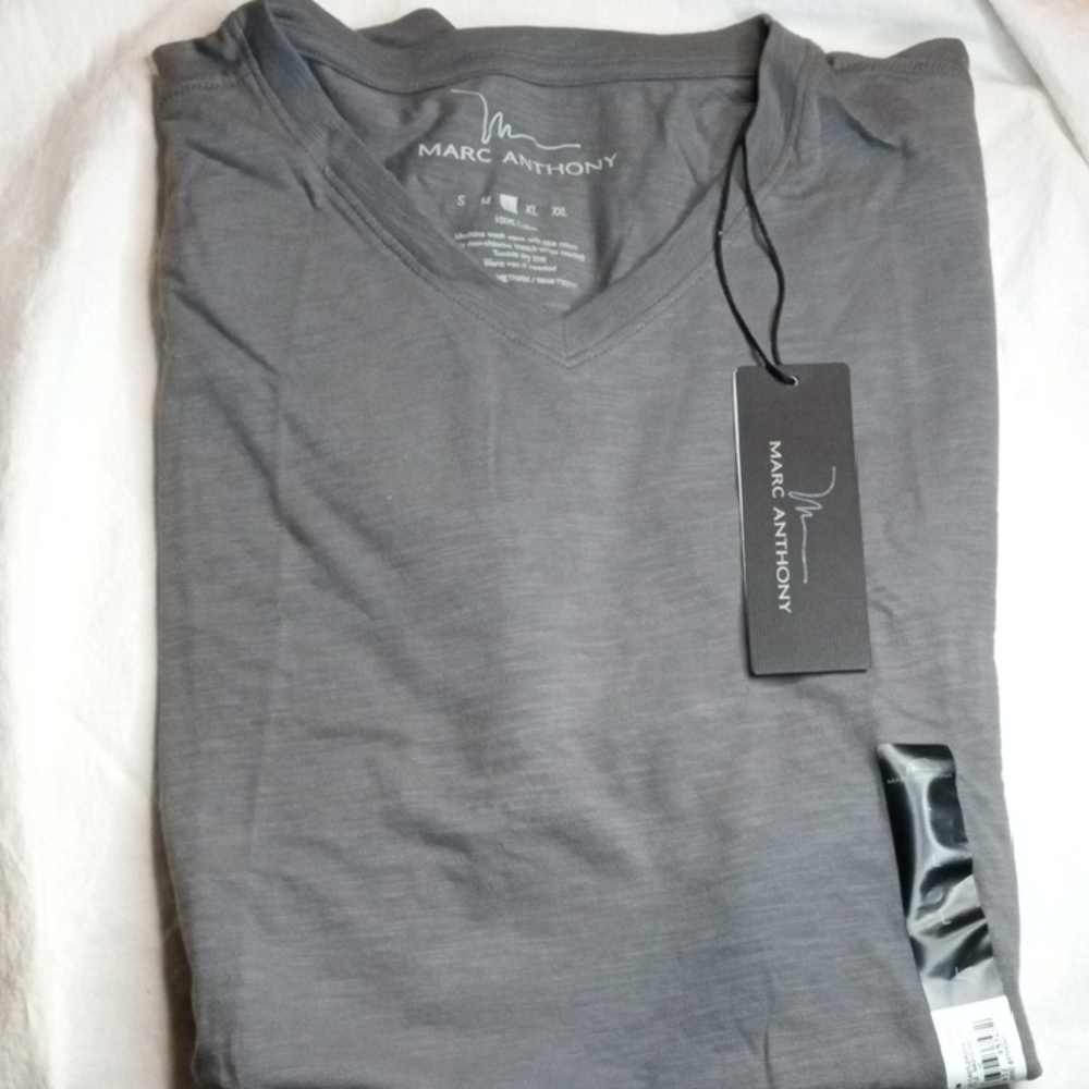 Marc Anthony Gray V-Neck T-Shirt